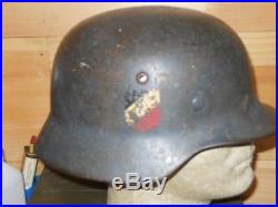 Original WWII German M35 LW dd helmet, shell and rivets, SE66