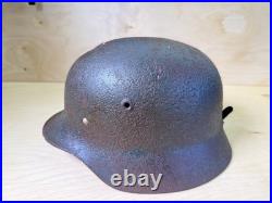 Original WWII German M40 Helmet Combat Damaged Eastern Front #204