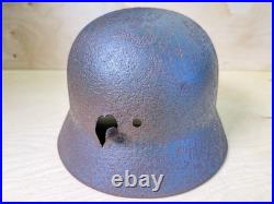 Original WWII German M40 Helmet Combat Damaged Eastern Front #204