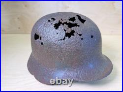 Original WWII German M40 Helmet Combat Damaged Eastern Front #204