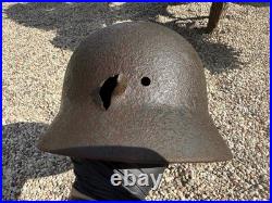 Original WWII German M40 Helmet Combat Damaged Eastern Front #204