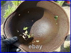 Original WWII German M40 Helmet Combat Damaged Eastern Front #204
