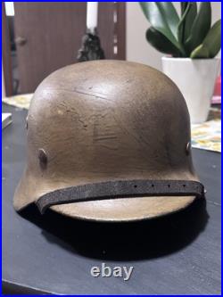 Original WWII German M40 Helmet WW2 Afrika Korps Original WWII German M40 Helmet WW2 Afrika Korps