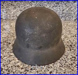 Original WWII German M40 Steel Helmet with Full Liner
