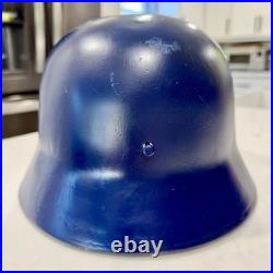 Original WWII German Stahlhelm Or Hungarian Pre WWII M37 Repainted Blue Helmet