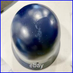 Original WWII German Stahlhelm Or Hungarian Pre WWII M37 Repainted Blue Helmet