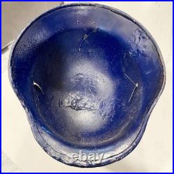 Original WWII German Stahlhelm Or Hungarian Pre WWII M37 Repainted Blue Helmet