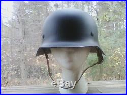 Original WWII WW2 German M42 Helmet Sz 66/59 Restored to New Stahlhelm ET66