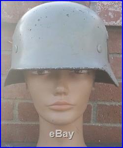 Original Ww2 German Helmet Winter Paint With Original Liner