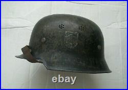 Original Ww2 German Helmet With Liner & Chinstrap Wwii