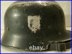 Original Ww2 German Helmet With Liner & Chinstrap Wwii