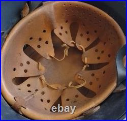 Original Ww2 German Helmet With Liner & Chinstrap Wwii