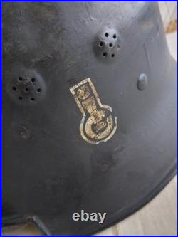 Original Ww2 German Helmet With Liner & Chinstrap Wwii