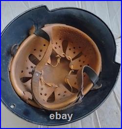 Original Ww2 German Helmet With Liner & Chinstrap Wwii