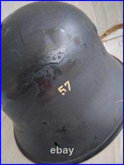 Original Ww2 German Helmet With Liner & Chinstrap Wwii