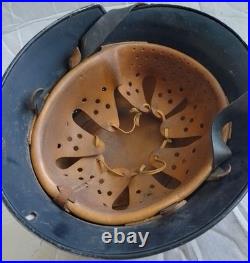 Original Ww2 German Helmet With Liner & Chinstrap Wwii