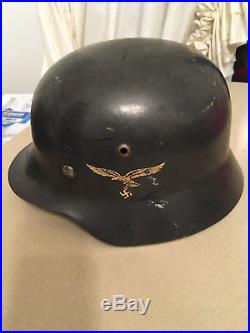 Original Wwii German Luftwaffe Combat Helmet, Vet Bring Back, Museum Quality