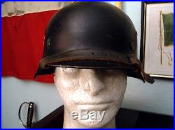 Original Wwii German M35 Black Helmet Sd Et62 Batch # 3252