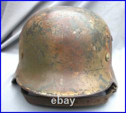 Original Wwii German M35 Normandy Camouflage Helmet Se64