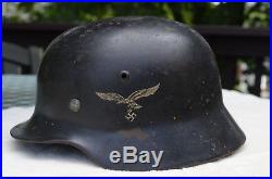 Original ww 2 german manufactured m35 double decal luftwaffe helmet