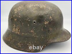 Original ww2 german helmet green yellow italian camo M35 size 64 one looker