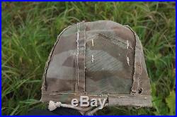Original ww2 german helmet splinter camo cover late war fieldmade