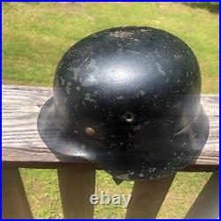Origional Not Reproduction German Ww2 M40 Beaded Helmet Sz 64 Solid Cond