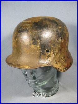 Orignal German WW2 M40 Camo Helmet Shell Size ET. 66