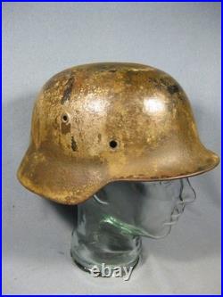 Orignal German WW2 M40 Camo Helmet Shell Size ET. 66