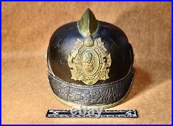 PRE WWII German PICKELHAUB leather FIREMAN'S helmet for FIREFIGHTER