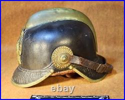 PRE WWII German PICKELHAUB leather FIREMAN'S helmet for FIREFIGHTER