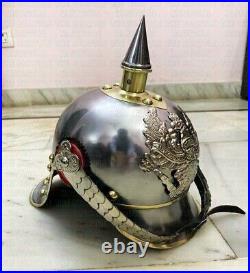 PRUSSIAN PICKELHAUBE Helmet Imperial German Pickelhaube Helmet LARP Halloween