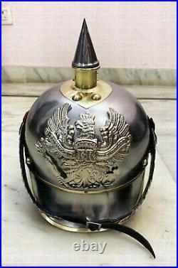 PRUSSIAN PICKELHAUBE Helmet Imperial German Pickelhaube Helmet LARP Halloween