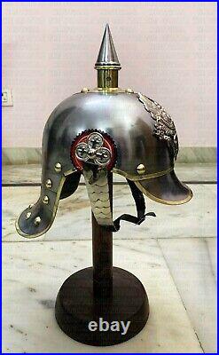 PRUSSIAN PICKELHAUBE Helmet Imperial German Pickelhaube Helmet LARP Halloween