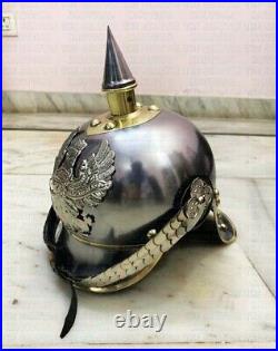 PRUSSIAN PICKELHAUBE Helmet Imperial German Pickelhaube Helmet LARP Halloween