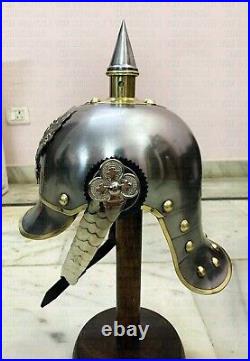 PRUSSIAN PICKELHAUBE Helmet Imperial German Pickelhaube Helmet LARP Halloween