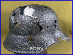 RARE Named Waffen SS Original WW2 German M18 Transitional Stahlhelm Helmet Relic