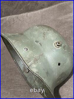 RARE WORLD WAR I German Original Steel Military Helmet Wear & Age