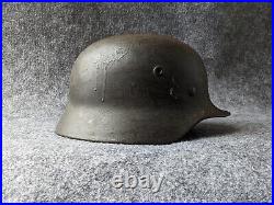 RARE WW2 Field'Heavy Pour' German M40 Helmet