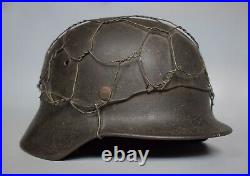 RARE WWII WW2 German Original M40 Heer Army Wire Camouflage Helmet NS64 NAMED