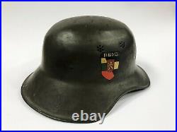 Rare Original WWII WWI German Helmet M16-18 Bulgarian legion PVHZ