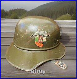 Rare Original WWII WWI German Helmet M16-18 Bulgarian legion PVHZ Good Condition