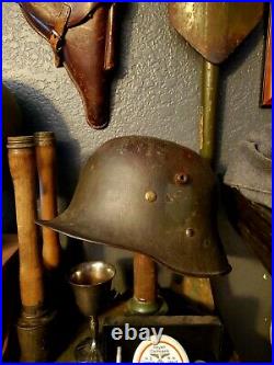 Rare Original ww1/ww2 German double decal transitional Helmet with Liner