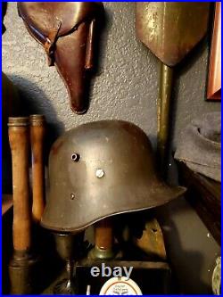 Rare Original ww1/ww2 German double decal transitional Helmet with Liner