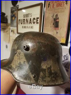 Rare Size 62 Stone Camo Ww1 German Helmet With Liner Named Wwi Imperial Germany