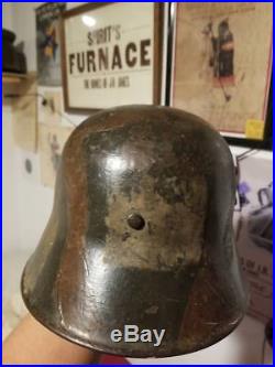Rare Size 62 Stone Camo Ww1 German Helmet With Liner Named Wwi Imperial Germany