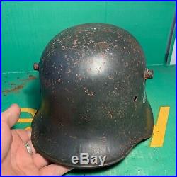 Rare WW1/WW2 German M18 Transitional Single Decal German Army Helmet