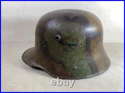 Rare WW2 WW1 German Helmet Fixed Bale m16 Austrian Camouflage 41S10