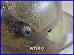 Rare WW2 WW1 German Helmet Fixed Bale m16 Austrian Camouflage 41S10