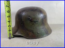 Rare WW2 WW1 German Helmet Fixed Bale m16 Austrian Camouflage 41S10